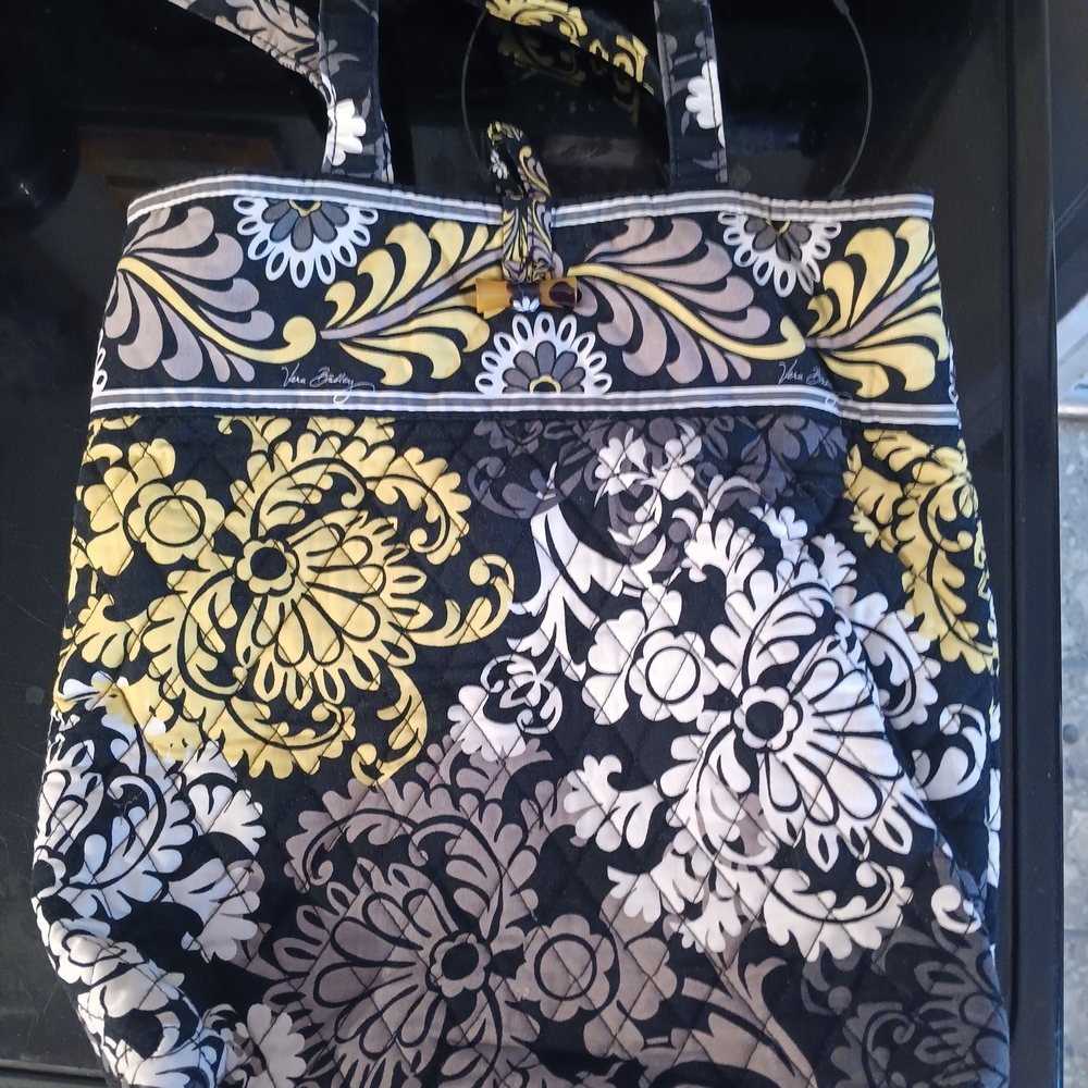 Vera Bradley Black and Yellow Floral Tote